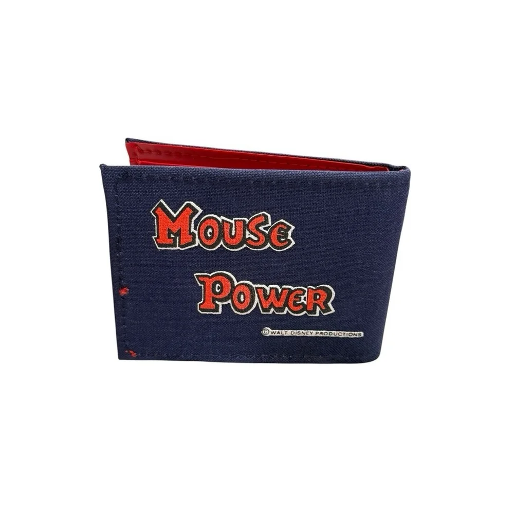 NEW Vintage Mickey Mouse Canvas Wallet Blue & Red - Mouse Power